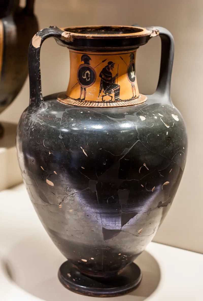 Antimenes Painter - Abv Extra - Youth Leading Horse - Seated Man Between Two Hoplites - Milano Ma A 0-9-8053 - 