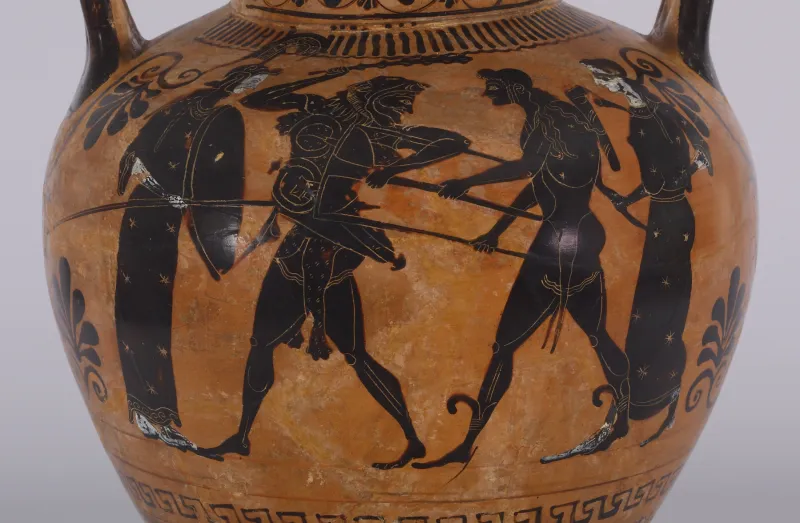 Antimenes Painter - Black-Figure Amphora With Herakles And Apollo Fighting Over The Tripod - Walters 4821 - Detail 