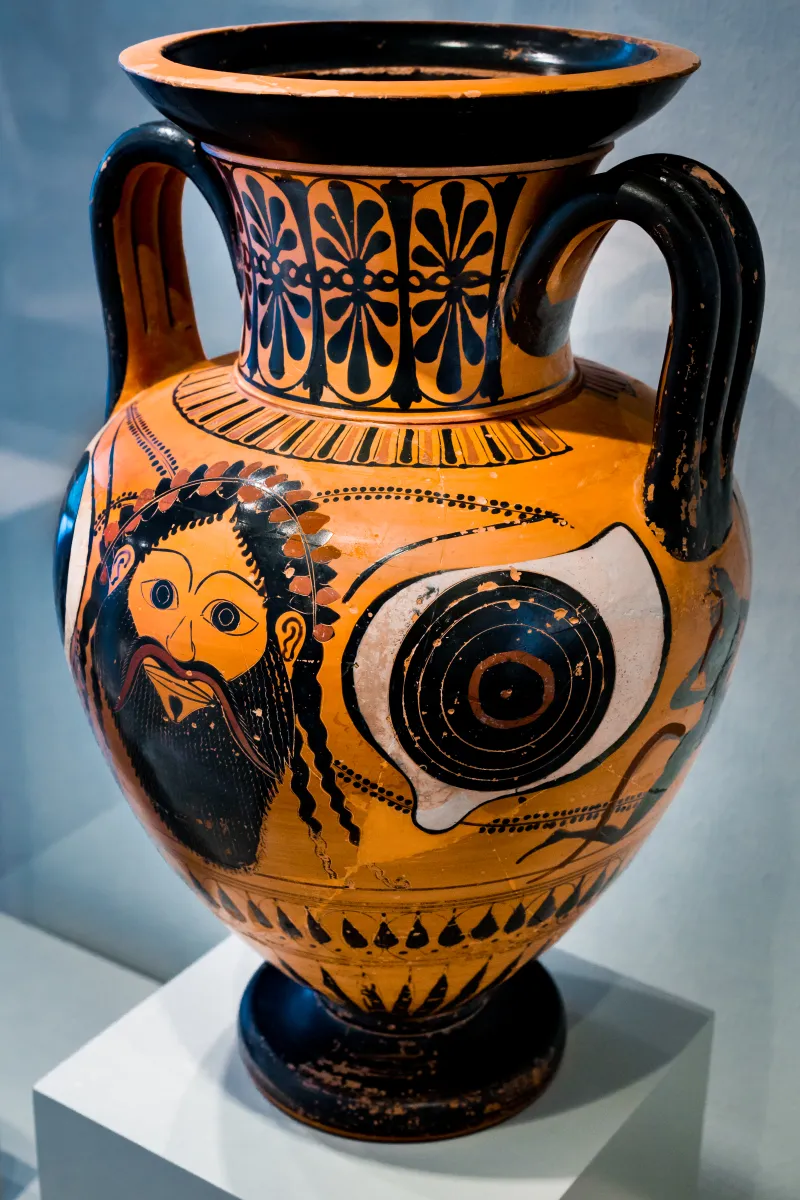 Circle Of The Antimenes Painter - Abv 275 8 - Mask Of Dionysos - Mask Of Satyr - Berlin As F 3997 - 