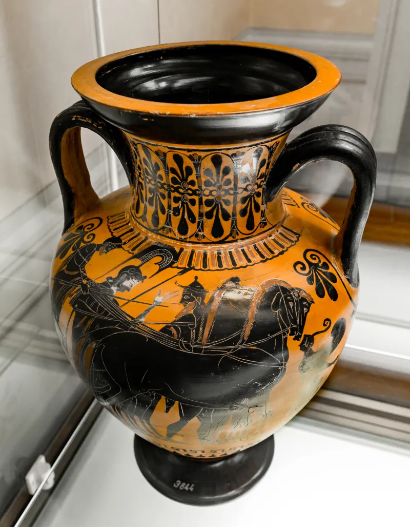Manner Of The Antimenes Painter - Abv 278 35 - Man In Chariot And Gods - Dionysos Wit Satyrs And Maenad - Firenze Man 3844 - 