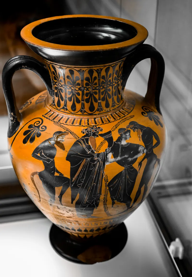 Manner Of The Antimenes Painter - Abv 278 35 - Man In Chariot And Gods - Dionysos Wit Satyrs And Maenad - Firenze Man 3844 - 