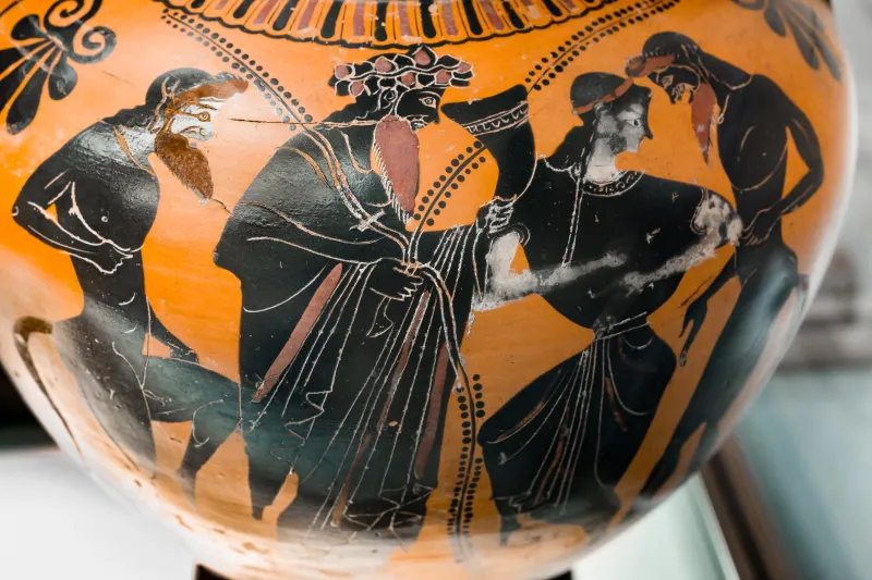 Manner Of The Antimenes Painter - Abv 278 35 - Man In Chariot And Gods - Dionysos Wit Satyrs And Maenad - Firenze Man 3844 - 