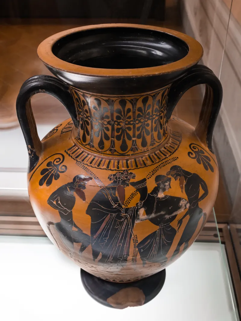 Manner Of The Antimenes Painter - Abv 278 35 - Man In Chariot And Gods - Dionysos Wit Satyrs And Maenad - Firenze Man 3844 - 