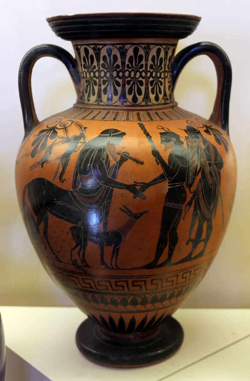 Pittore Di Antimenes, Anfora Attica Con Ercole E Folo, Da Macchia Della Turchina A Tarquinia, 530-520 Ac 