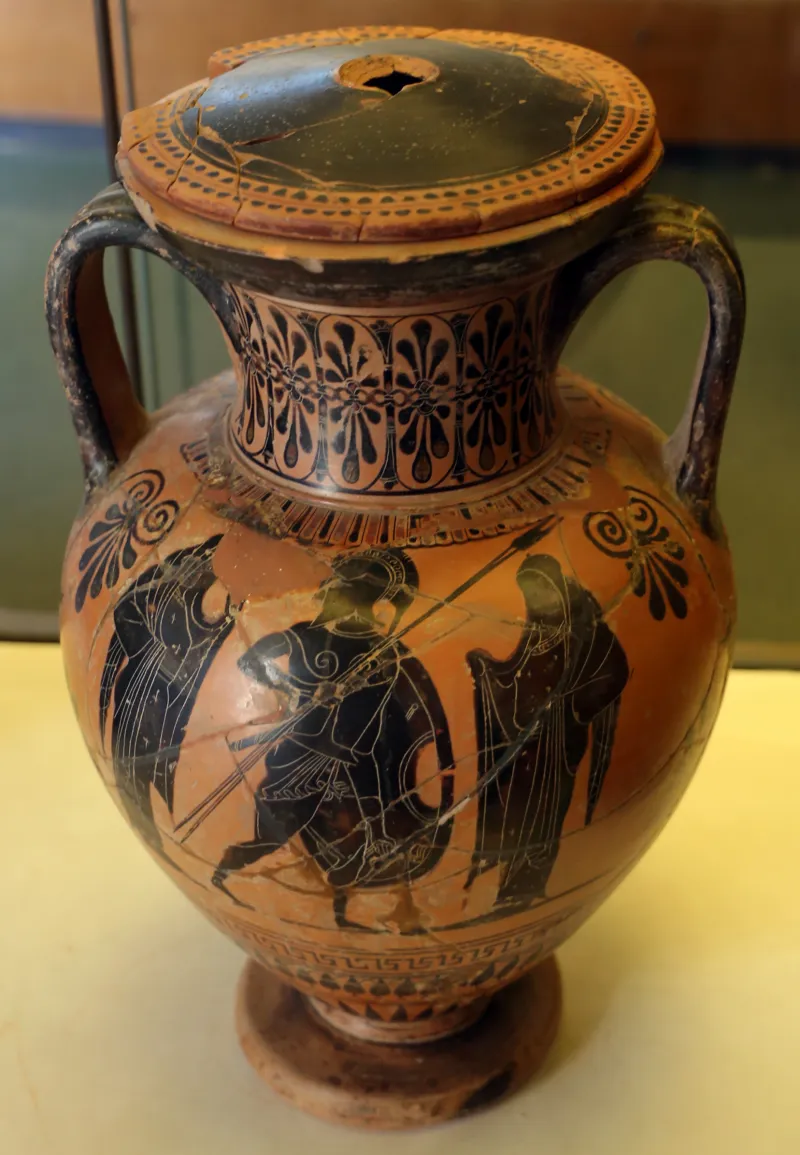 Pittore Di Antimenes, Anfora Attica Con Partenza Del Guerriero E Quadriga, 525-500 Ac 