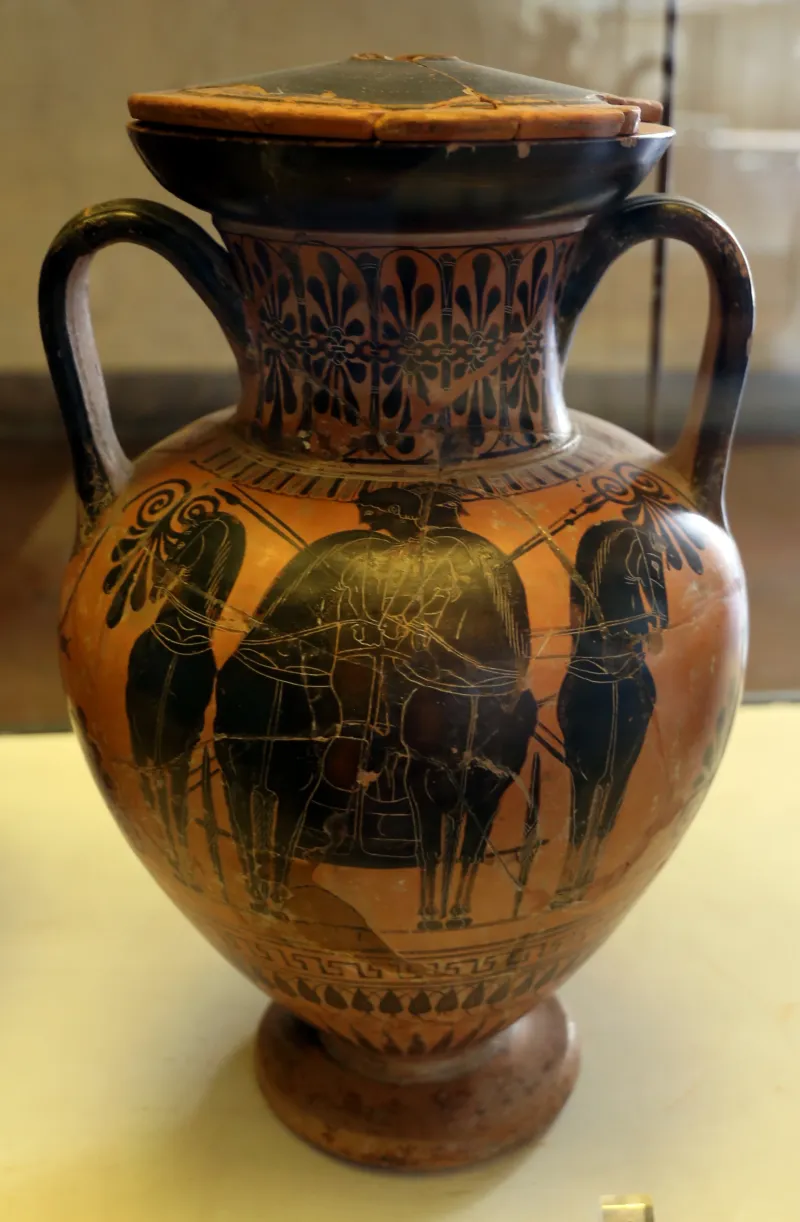 Pittore Di Antimenes, Anfora Attica Con Partenza Del Guerriero E Quadriga, 525-500 Ac 