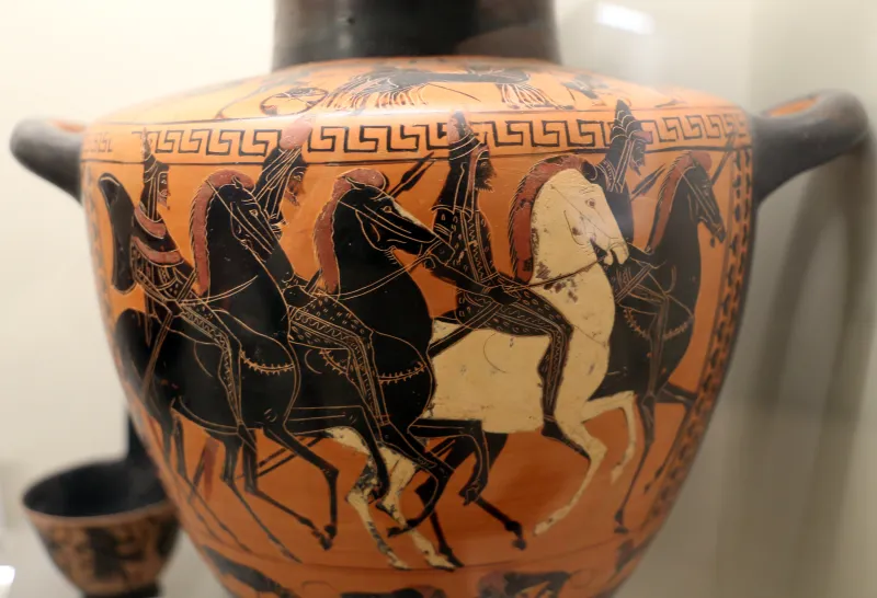 Pittore Di Antimenes (Cerchia), Hydria Con Cavalieri Sciti Al Galoppo, 530-520 Ac 
