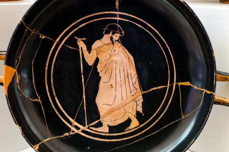 Antiphon Painter - Arv 340 62 - Draped Man With Staff - Young Athletes - Roma Mnevg 50430 - 
