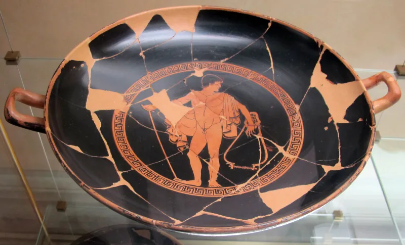 Pittore Di Antiphon, Kylix Son Efebo Con Clamide E Lira, 490-80 
