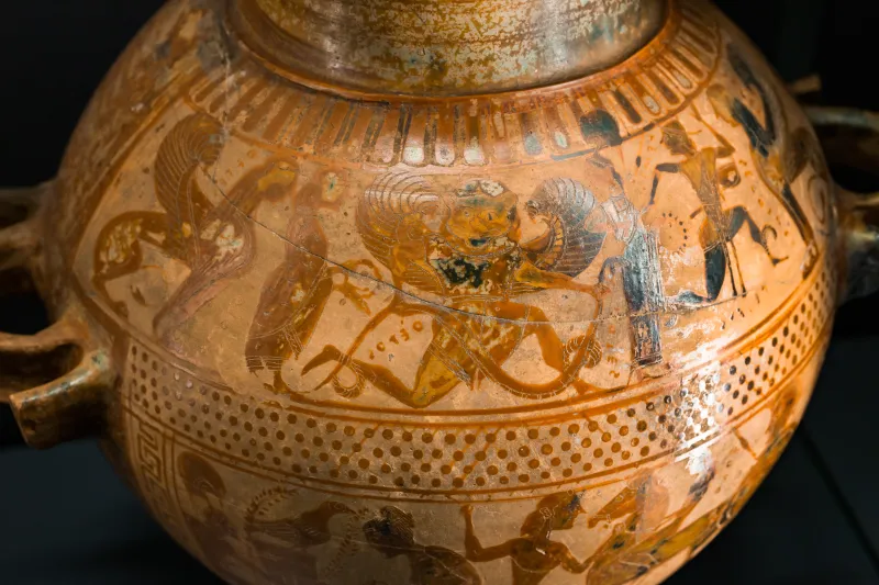 Archippe Painter - Abv 106 - Gorgo Pursuing Perseus - Achilles Ambushing Polyxena And Troilos - Wien Khm As Iv 3614 - 