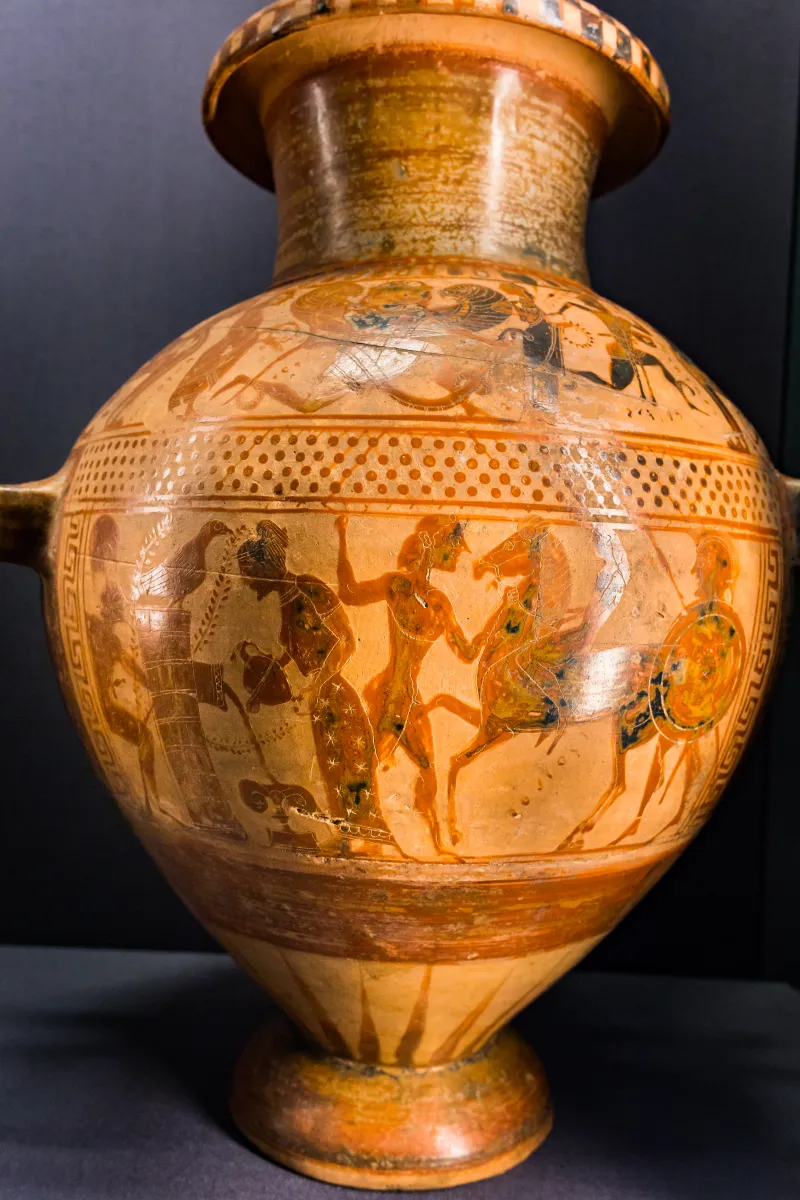 Archippe Painter - Abv 106 - Gorgo Pursuing Perseus - Achilles Ambushing Polyxena And Troilos - Wien Khm As Iv 3614 - 