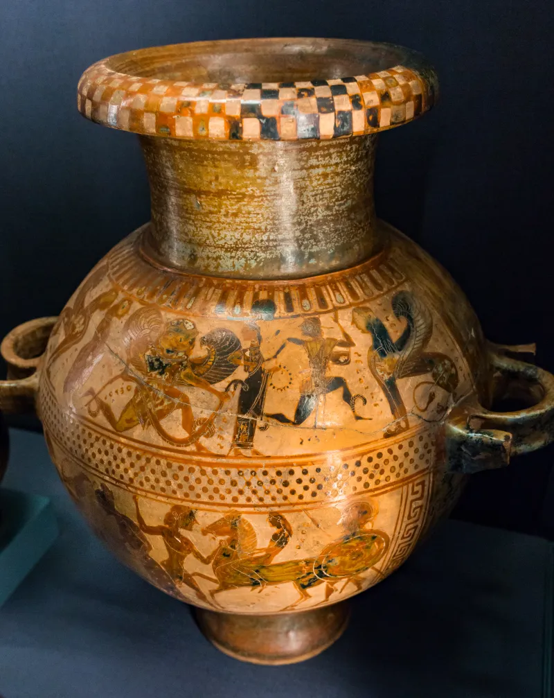 Archippe Painter - Abv 106 - Gorgo Pursuing Perseus - Achilles Ambushing Polyxena And Troilos - Wien Khm As Iv 3614 - 