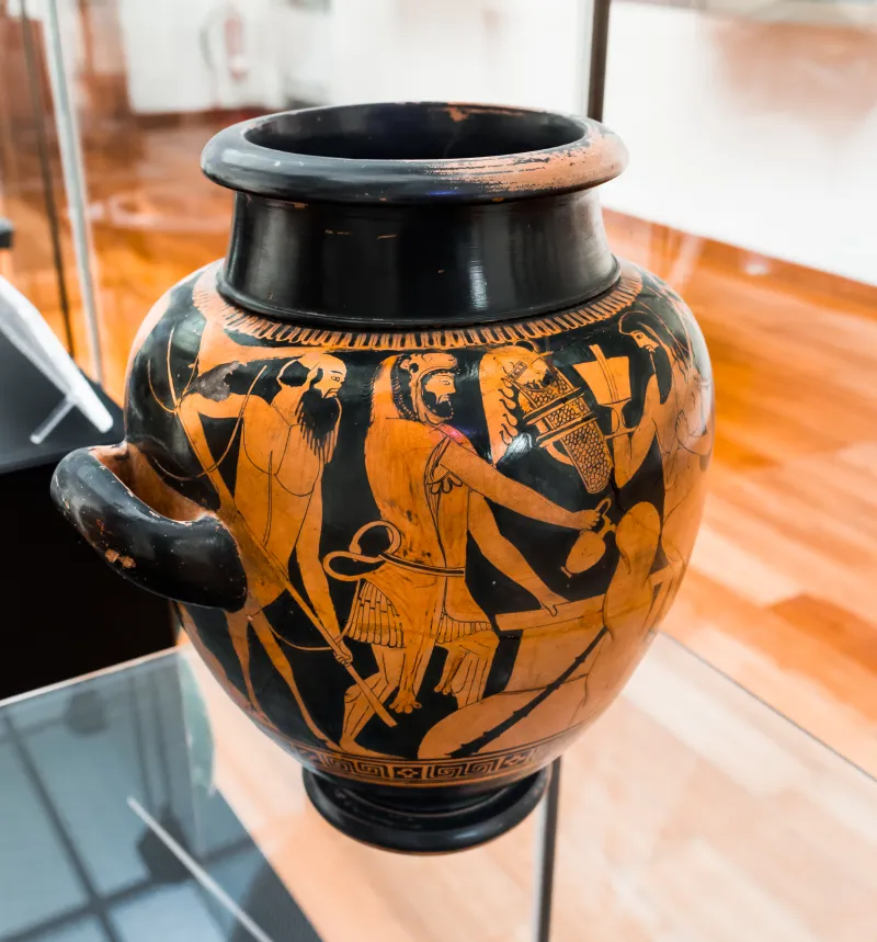 Argos Painter - Arv 288 2 - Herakles Visiting Pholos - Roma Mnevg 868 - 