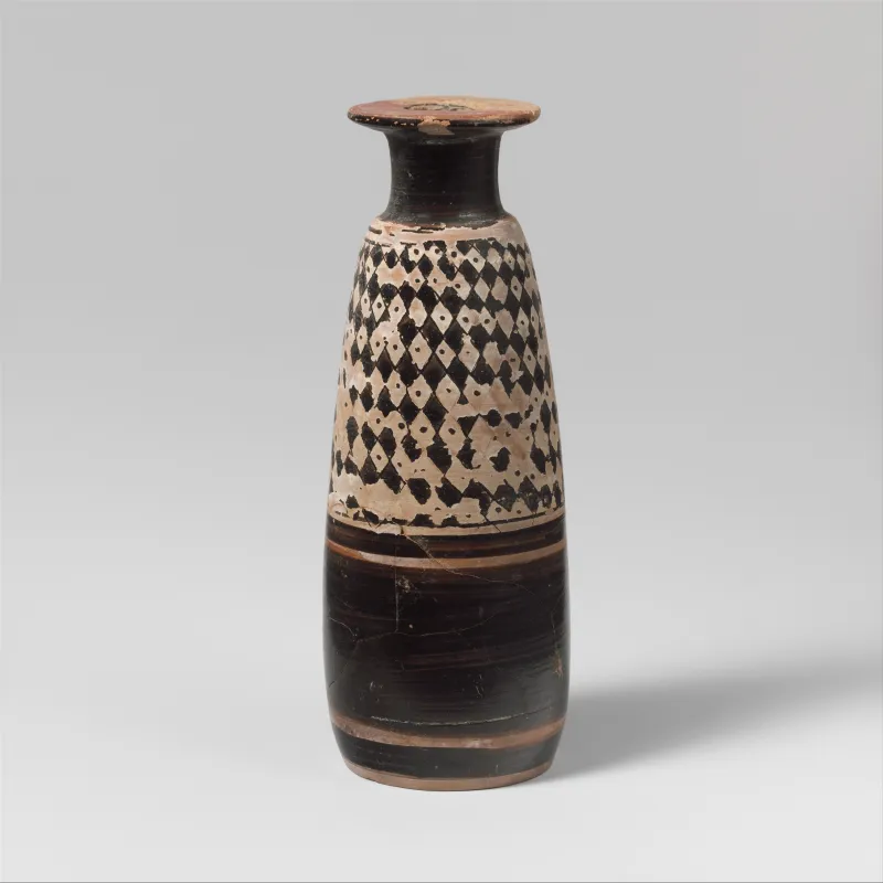 Terracotta Columbus Alabastron (Perfume Vase) Met 