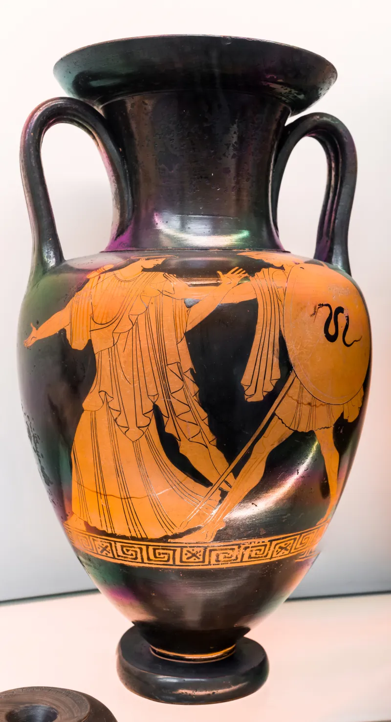 Berlin Painter - Arv 202 84 - Warrior Pursuing Woman - Old Man - London Bm 1863-0728-1 - 