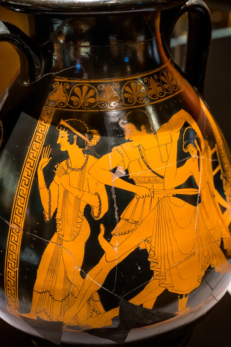 Berlin Painter - Arv 204 109 - Orestes Killing Aigisthos - Talthybios Holding Back Klytaimnestra - Wien Khm As Iv 3725 - 
