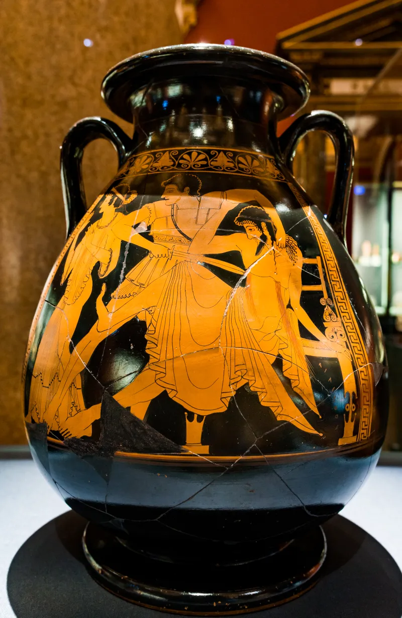 Berlin Painter - Arv 204 109 - Orestes Killing Aigisthos - Talthybios Holding Back Klytaimnestra - Wien Khm As Iv 3725 - 