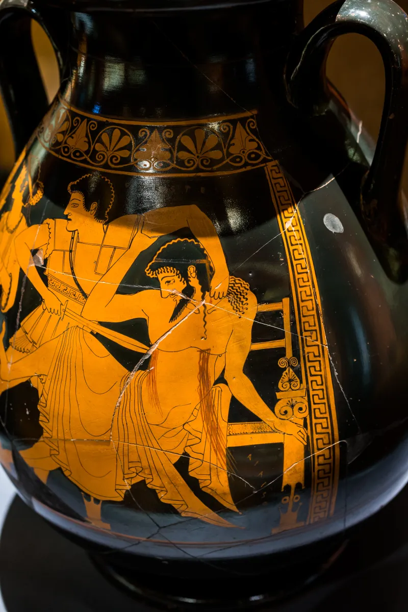 Berlin Painter - Arv 204 109 - Orestes Killing Aigisthos - Talthybios Holding Back Klytaimnestra - Wien Khm As Iv 3725 - 