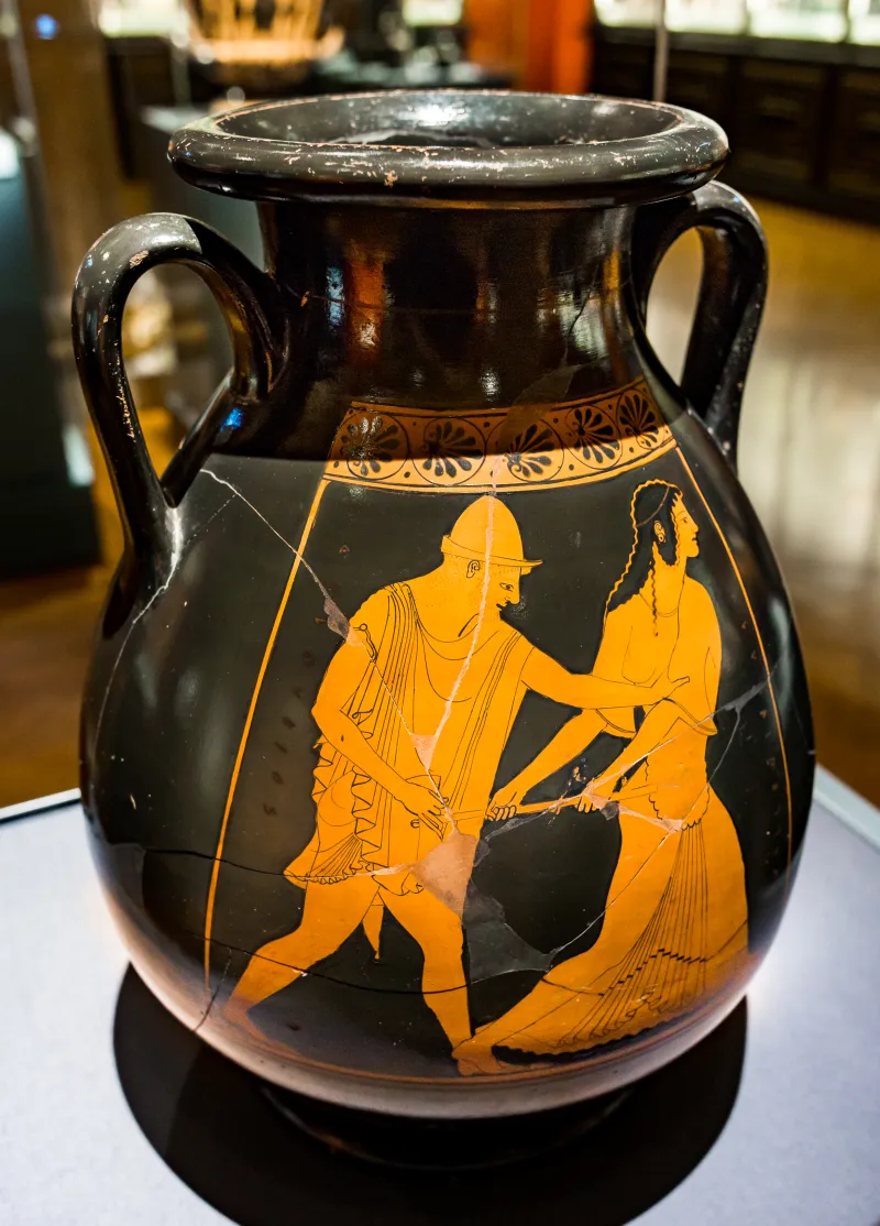 Berlin Painter - Arv 204 109 - Orestes Killing Aigisthos - Talthybios Holding Back Klytaimnestra - Wien Khm As Iv 3725 - 