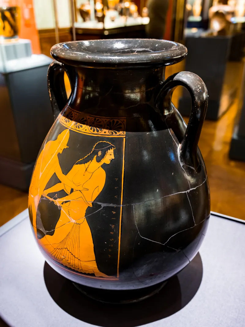 Berlin Painter - Arv 204 109 - Orestes Killing Aigisthos - Talthybios Holding Back Klytaimnestra - Wien Khm As Iv 3725 - 