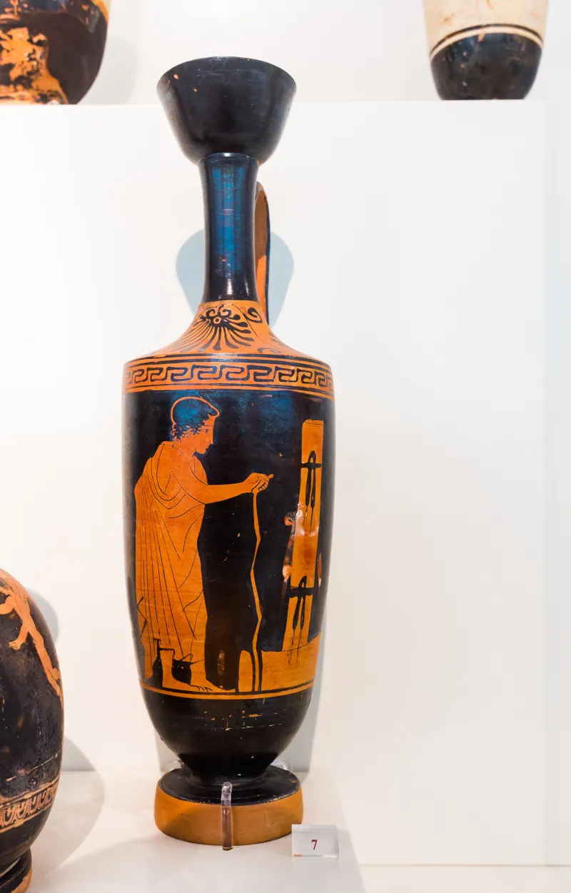 Berne Painter - Arv 1196 4 - Youth At Tomb Stele - Athens Nam 1299 - 