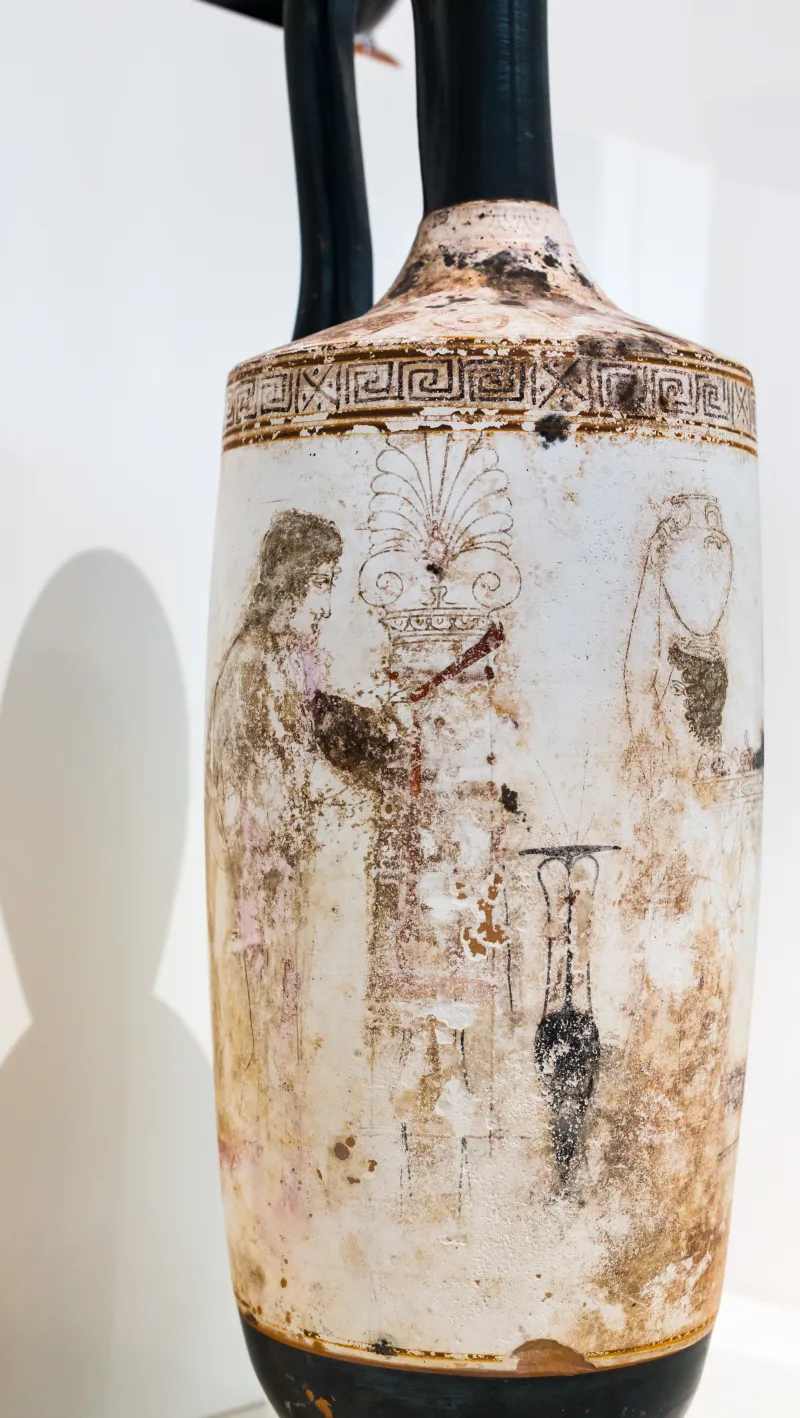 Bird Painter - Arv 1687 2 - Woman And Girl And Young Warrior At Tomb Stele - Athens Nam 19335 - 