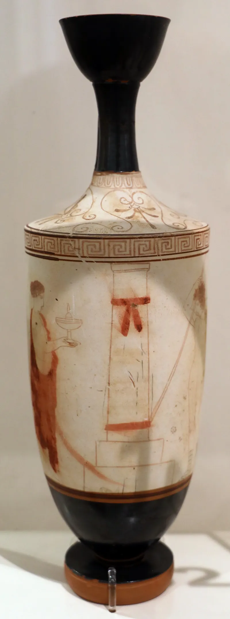 Periodo Classico, Lekythos A Sfondo Bianco Con Giovani Con Un Plemochoe A Una Tomba, Da Anavyssos, Bird Painter, 430-420 