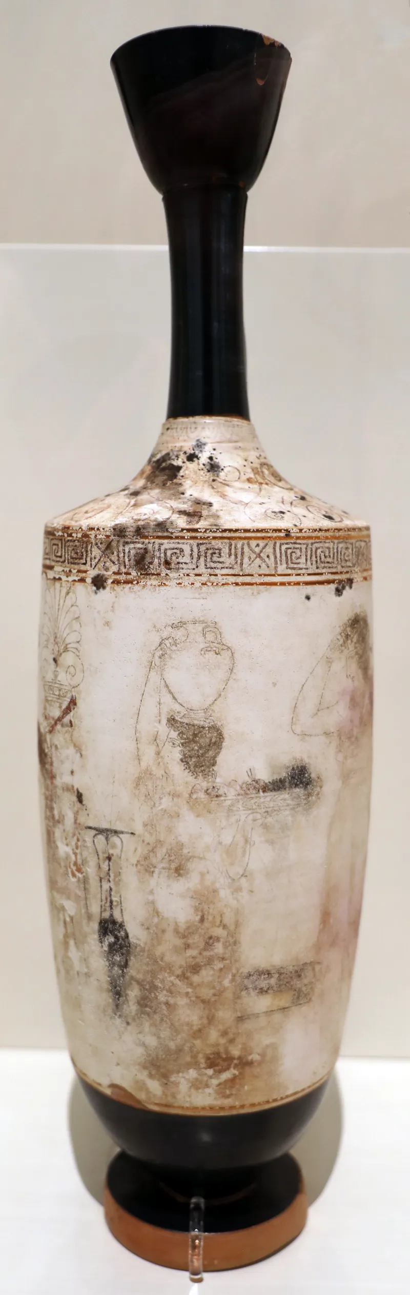 Periodo Classico, Lekythos A Sfondo Bianco Con Giovani Presso Una Tomba, Da Anavyssos, Bird Painter, 430-420 19335, 