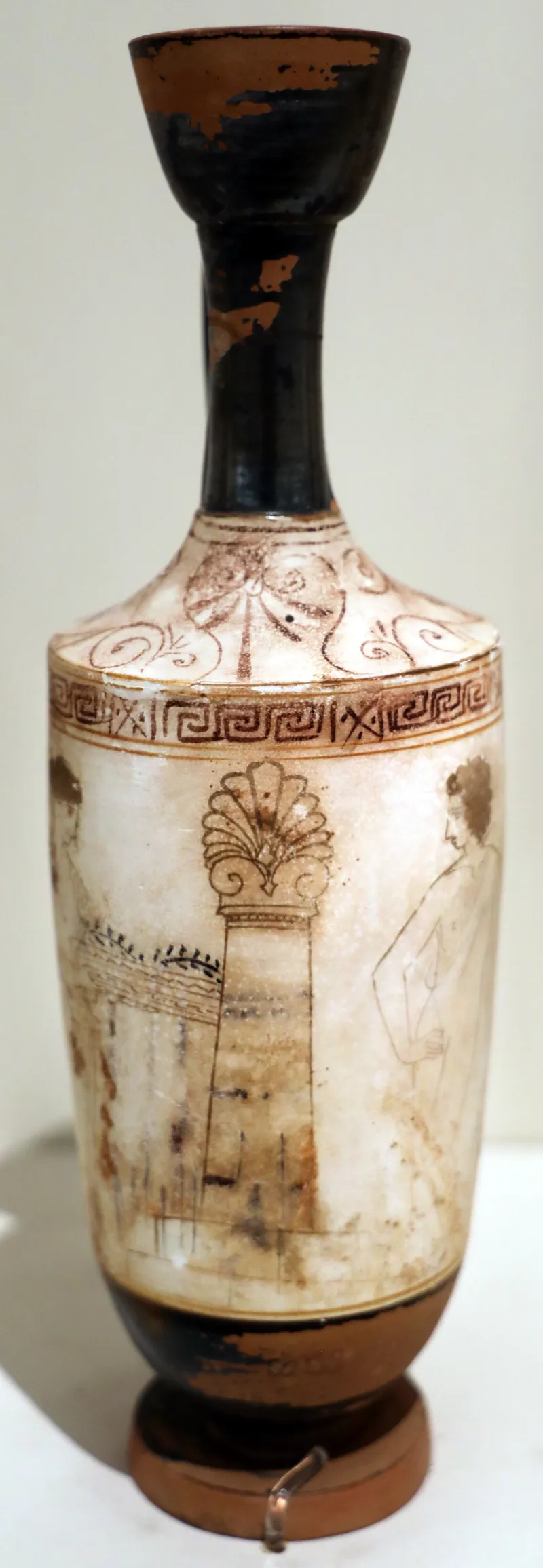 Periodo Classico, Lekythos A Sfondo Bianco Con Giovani Presso Una Tomba, Da Anavyssos, Bird Painter, 430-420 19340, 
