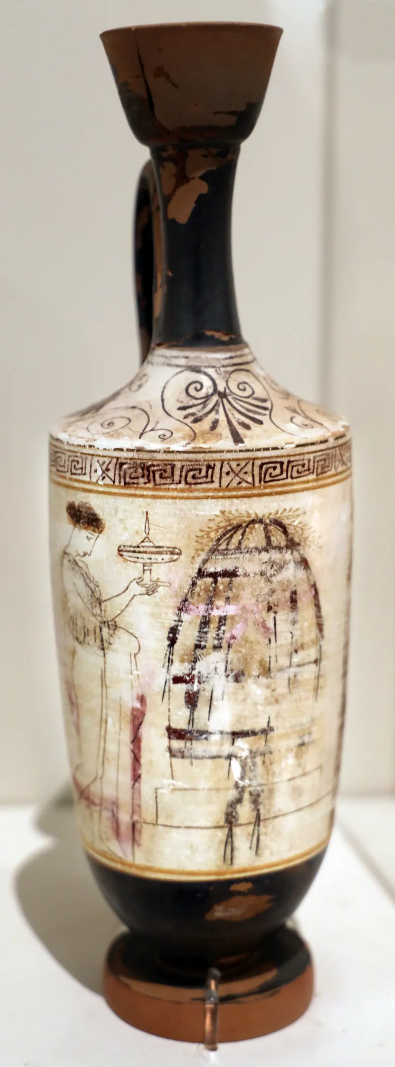 Periodo Classico, Lekythos A Sfondo Bianco Con Giovani Presso Una Tomba, Da Anavyssos, Bird Painter, 430-420 19341, 