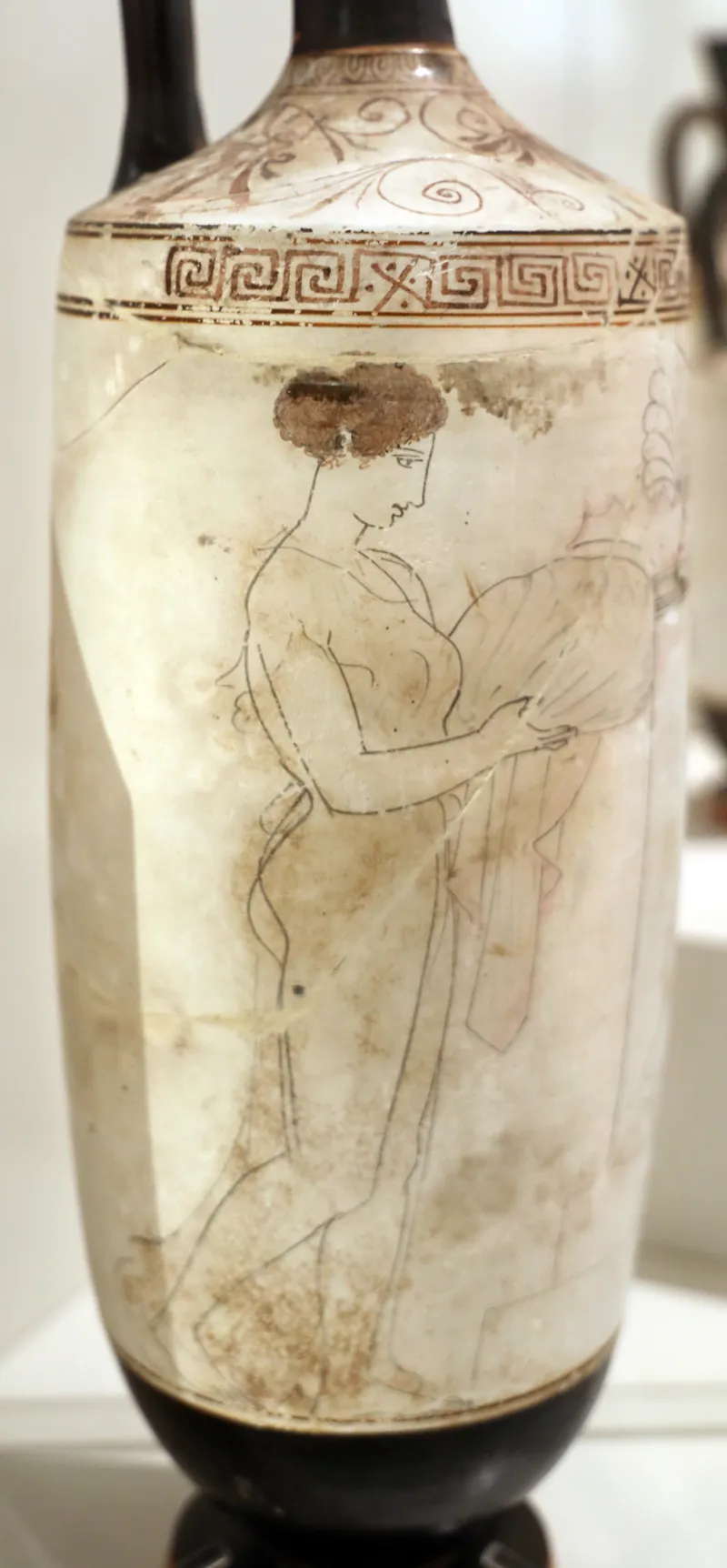 Periodo Classico, Lekythos A Sfondo Bianco Con Guerriero E Donna Presso Una Tomba, Da Anavyssos, Bird Painter, 430-420 19333, 