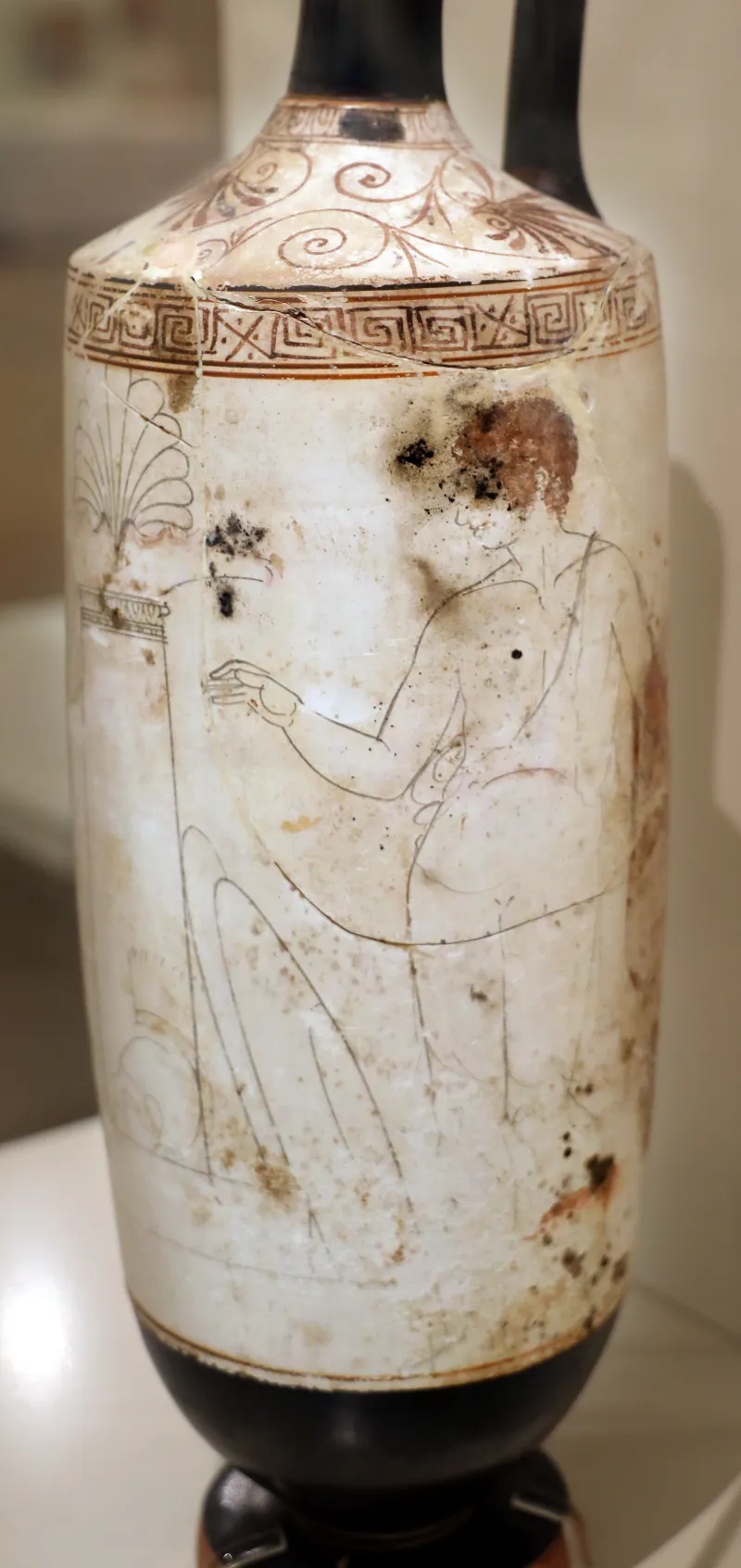 Periodo Classico, Lekythos A Sfondo Bianco Con Guerriero E Donna Presso Una Tomba, Da Anavyssos, Bird Painter, 430-420 19333, 
