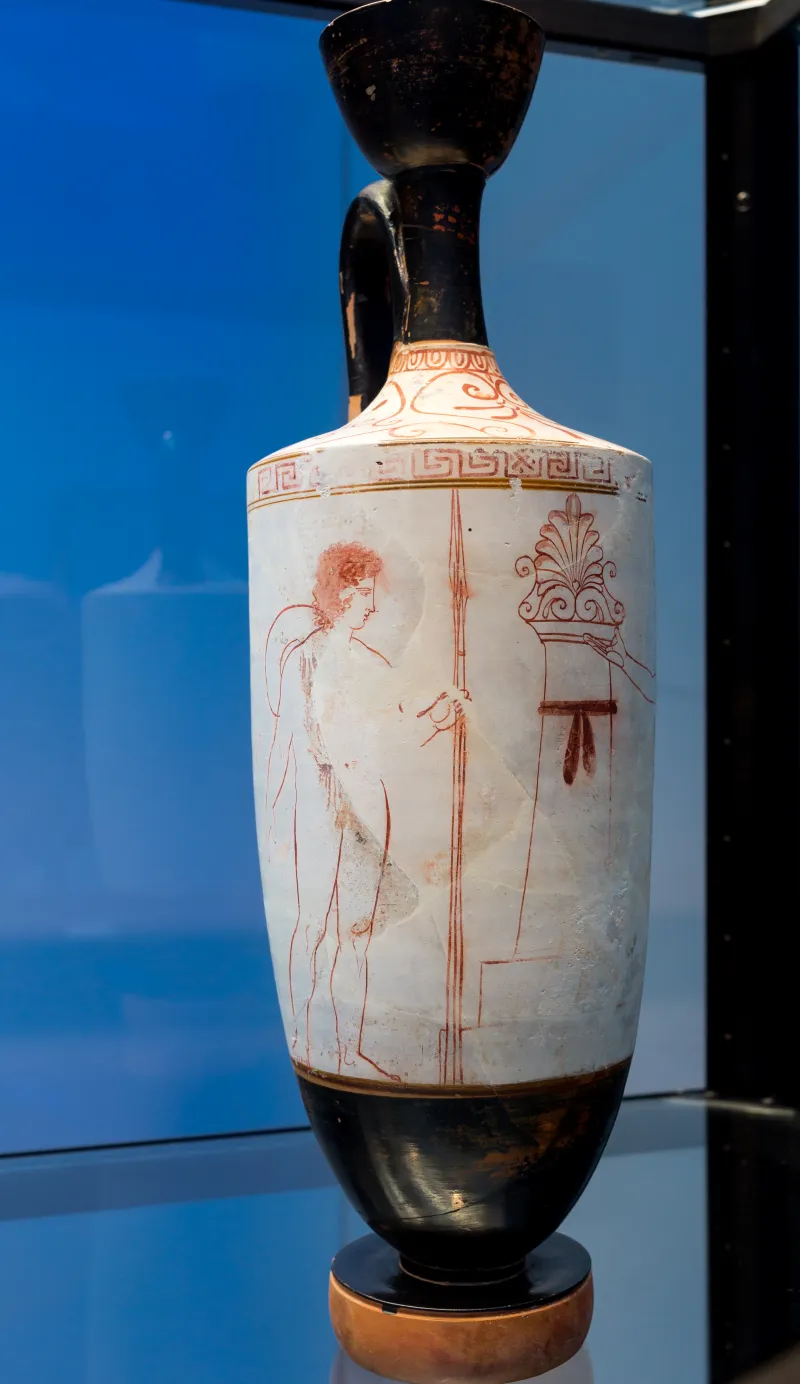 Workshop Of The Bird Painter Arv 1235 Extra - Young Warrior And Mourning Woman At Tomb Stele 
