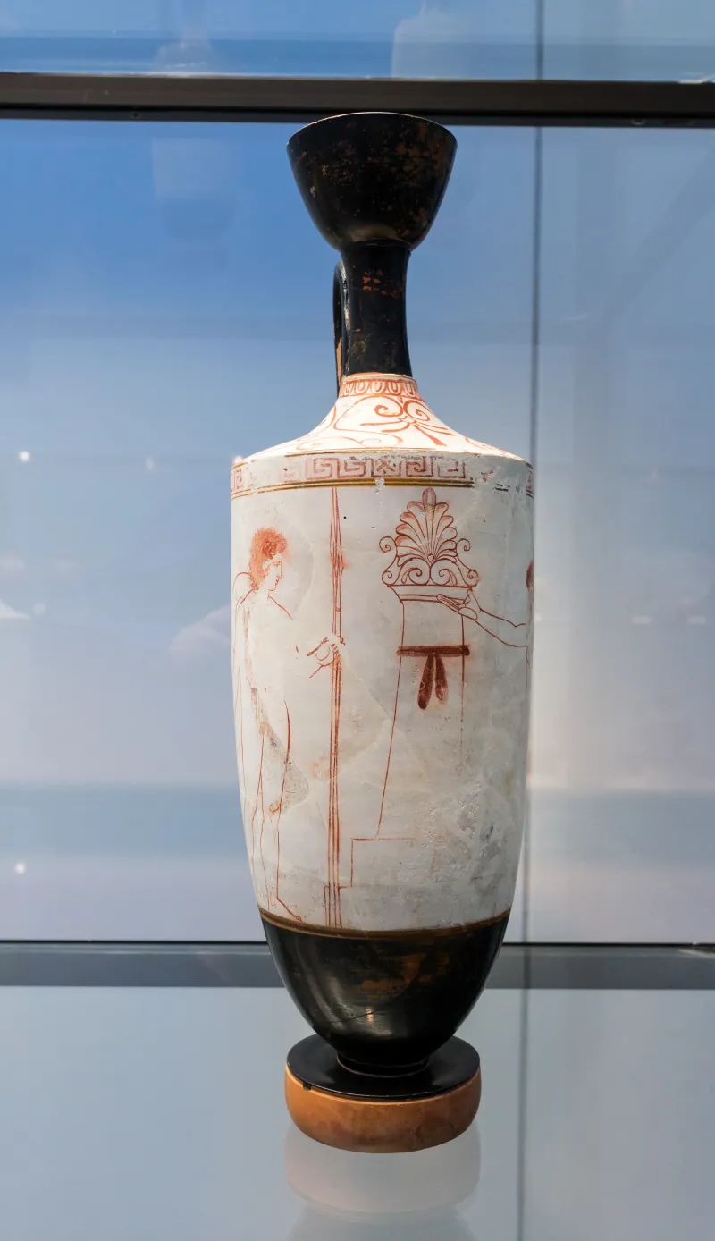 Workshop Of The Bird Painter Arv 1235 Extra - Young Warrior And Mourning Woman At Tomb Stele 