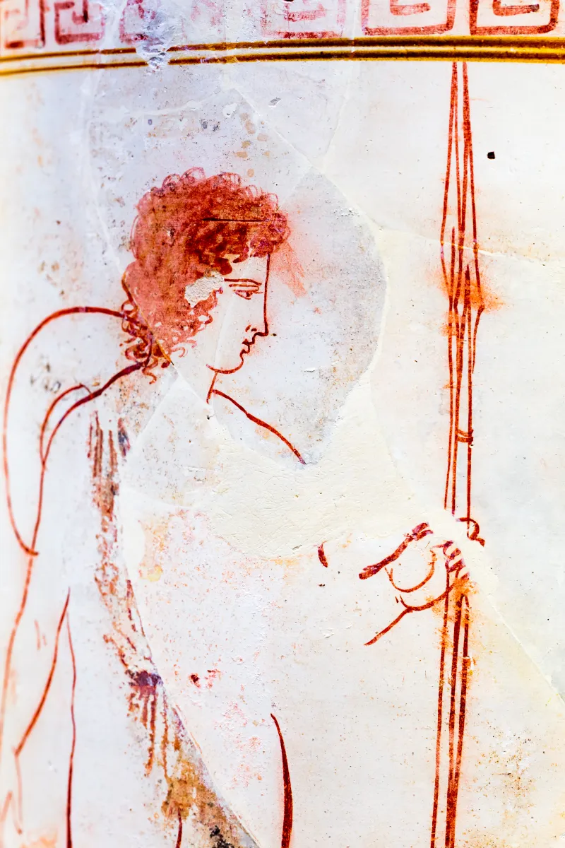 Workshop Of The Bird Painter - Arv 1235 Extra - Young Warrior And Mourning Woman At Tomb Stele - München As 6044 - 