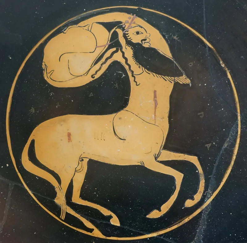Centaur Lifting A Rock, Attic Red-Figured Kylix, By The Bonn Painter, 510-500 Bc, 16514 - Museo Gregoriano Etrusco - Vatican Museums - 