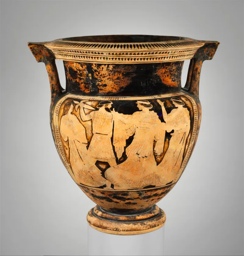 Terracotta Column-Krater (Vase For Mixing Wine And Water) Met 