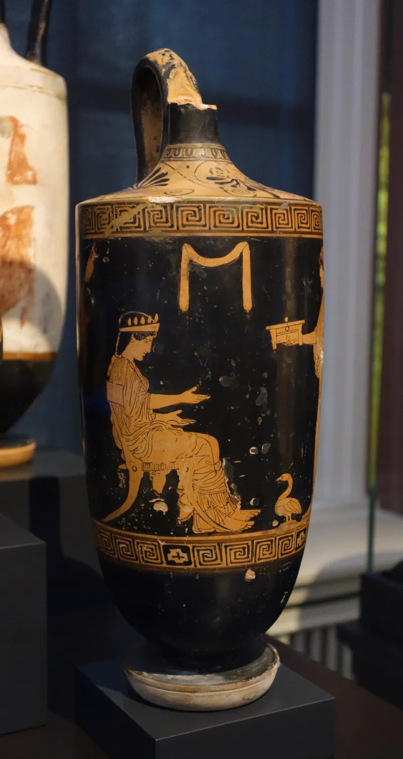 Attic Rf Lekythos, Bosanquet Painter - Women And Servant (Sk Dresden Zv 2777) 
