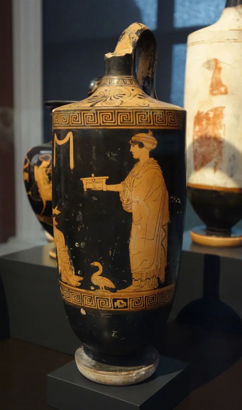 Attic Rf Lekythos, Bosanquet Painter - Women And Servant (Sk Dresden Zv 2777) 