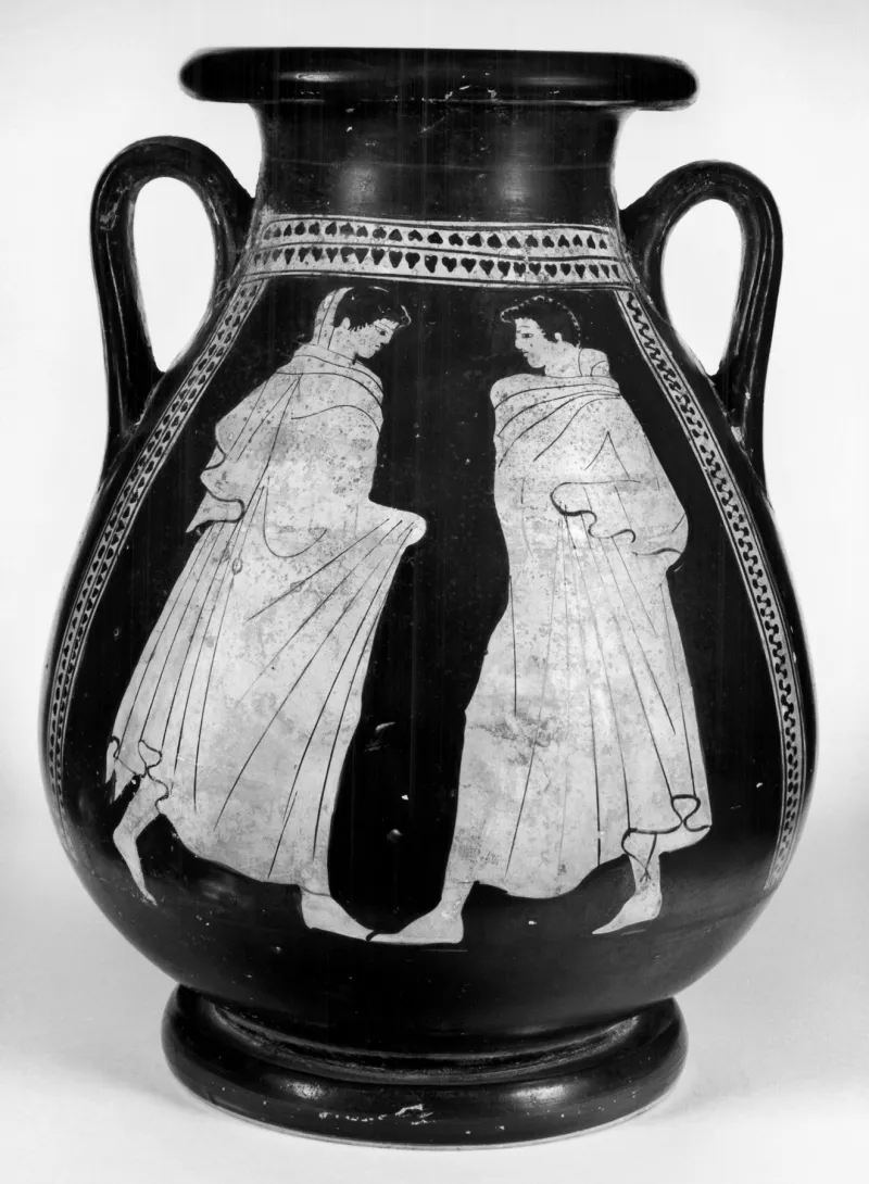 Bridgestone Painter - Pelike With Woman And Pair Of Youths - Walters 4860 - Side 