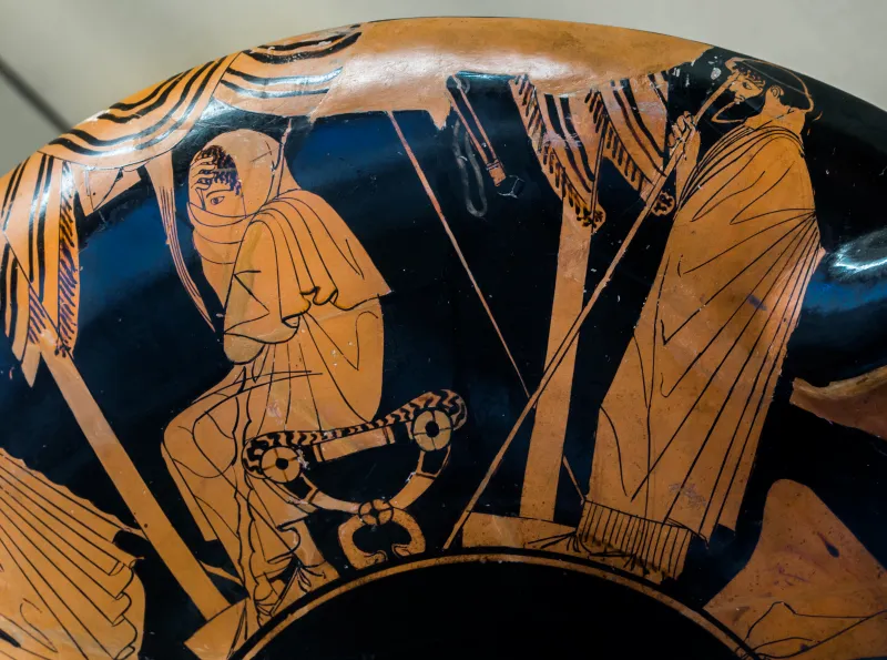 Briseis Painter Arv 406 1 Seated Old Man An Man - Briseis Led Away From And Back To Achilles 