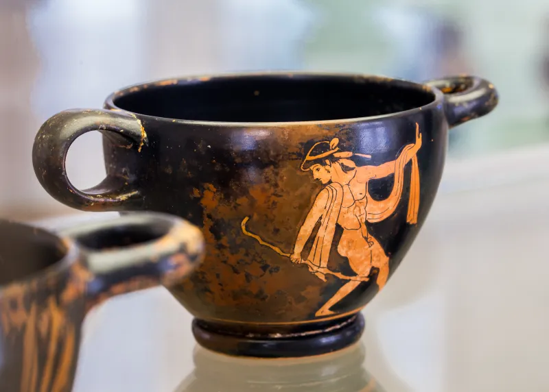 Brygos Painter Arv 381 179 Young Komast Dancing - Woman Playing Auloi 