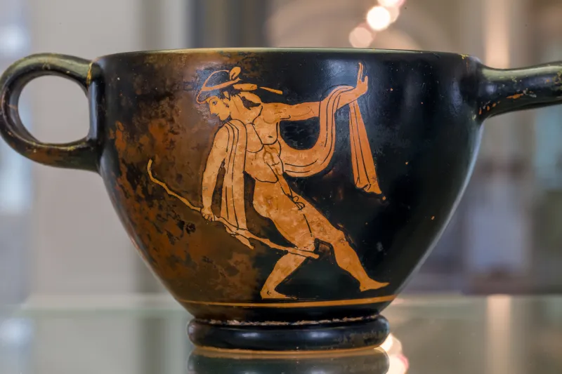 Brygos Painter Arv 381 179 Young Komast Dancing - Woman Playing Auloi 