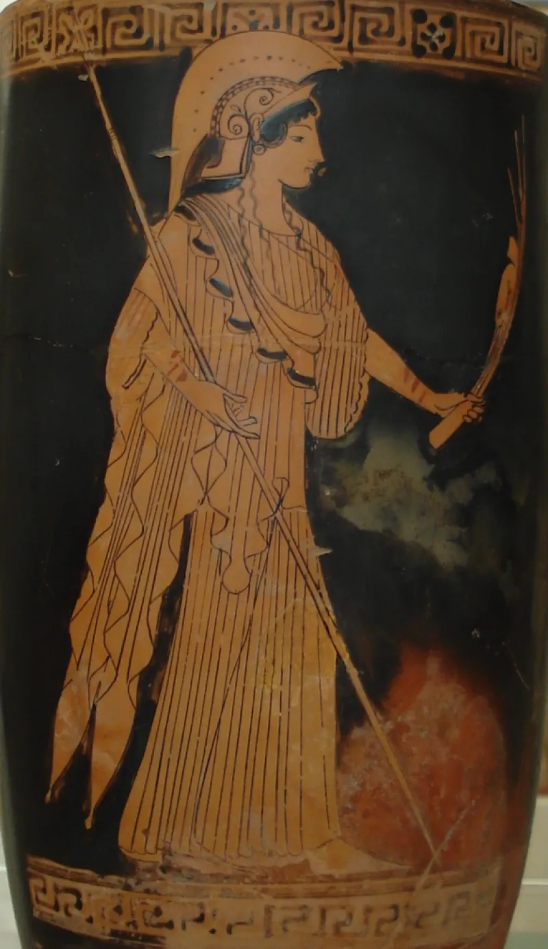 Brygos Painter Lekythos Athena Holding Spear 