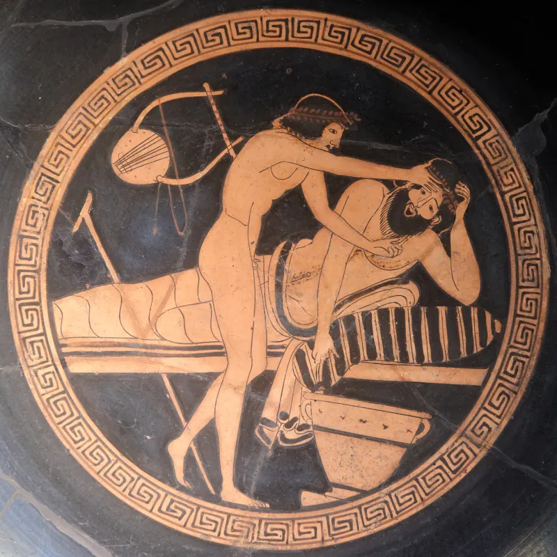 Kylix Man Vomiting Brygos Painter Nationalmuseet 