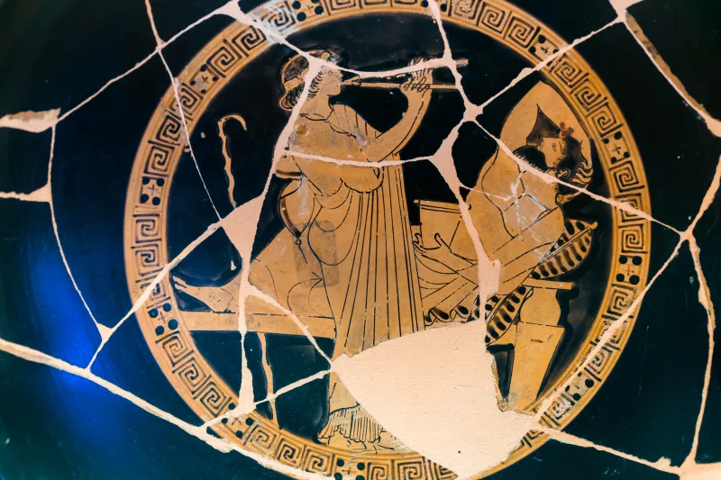 Manner Of The Brygos Painter Arv 389 24 Woman Playing Auloi And Symposiast 