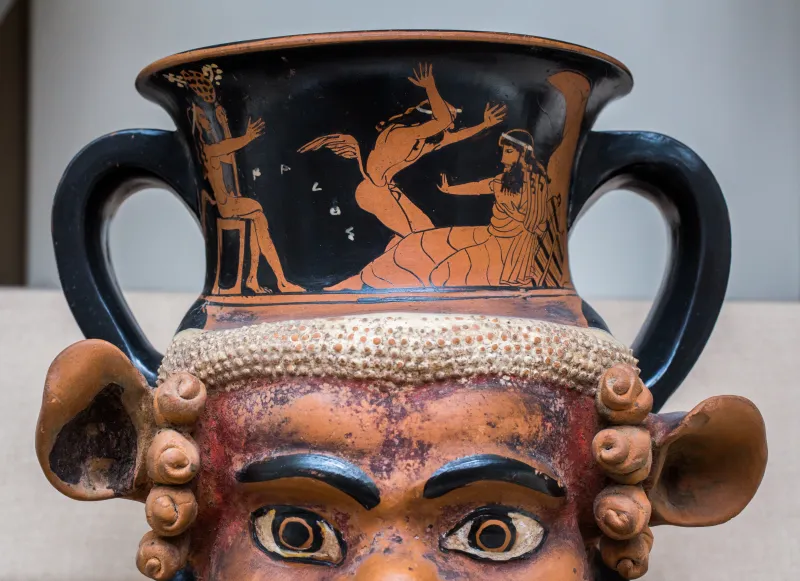 Near The Brygos Painter Arv 382 184Extra Plastic Kantharos Satyr And Maenad - Dionysos And Two Satyrs 