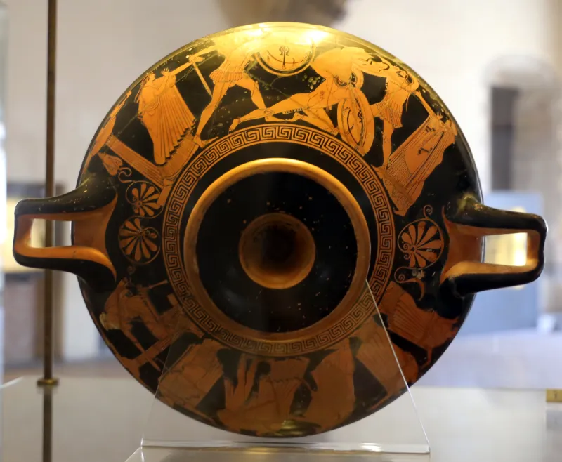 Pittore Di Brygos, Kylix Attica Con Scena Di Libagione E Scene Mitologiche, Forse Legate A Paride, 490-470 Ac 