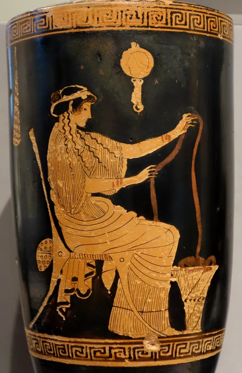 Red-Figure Lekythos Woman Working Wool (Boston Mfa 