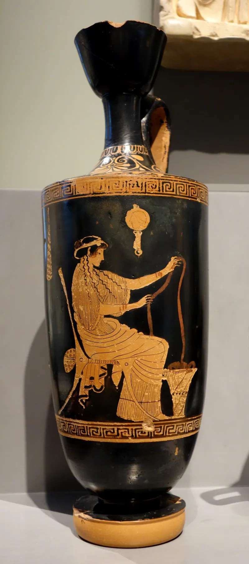 Red-Figure Lekythos Woman Working Wool (Boston Mfa 